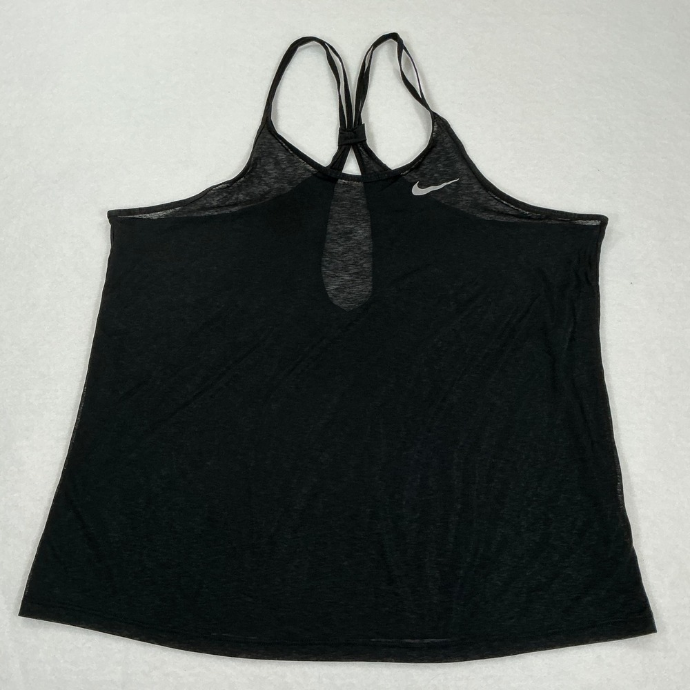 Nike Dri-FIT Womens Training Tank Top Black Strappy Keyhole Back Size L 1677